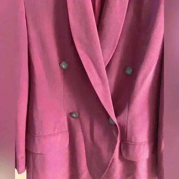 Hugo Buscati Women's blazer vintage 100% silk double breasted 6 petite - Picture 3 of 5